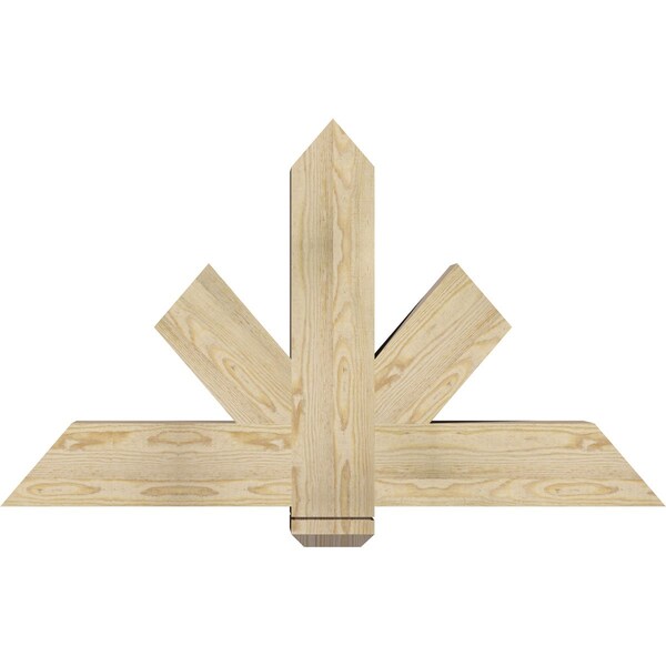 Ekena Millwork Kennewick Rough Sawn Timber Gable Bracket, Douglas Fir, 48"W x 28"H x 6"D x 6"F, 14/12 Pitch GBW048X28X0606KEN00RDF - main